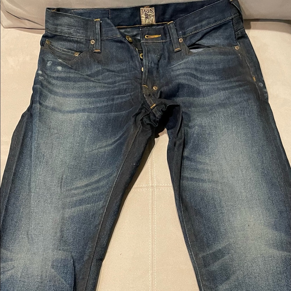 PRPS DEMON Blue Denim Jeans Men’s SIZE 31 Distressed Button Fly.
